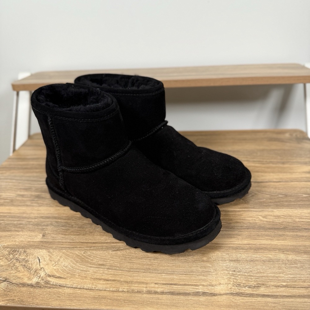 Women's Bearpaw Classic Mini Boot Short Black Soft Size 11